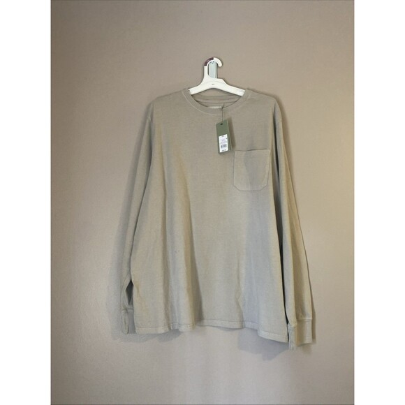 GOODFELLOW & CO - Heavyweight Long Sleeve Pocket T-Shirt - XXL - NWT Taupe - Picture 3 of 5